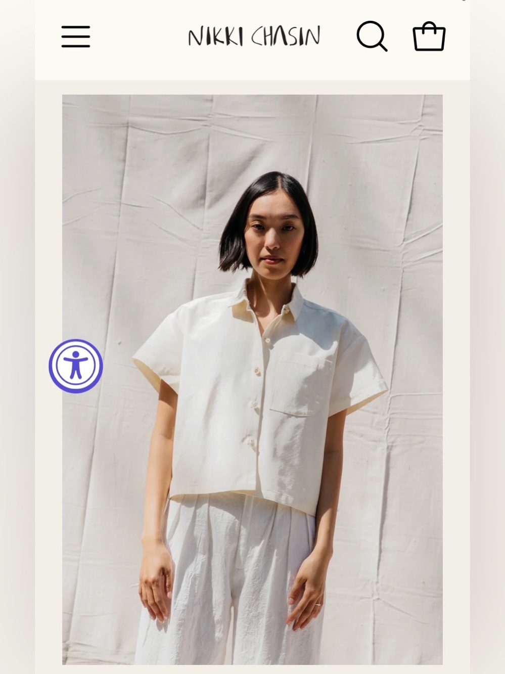 Nikki Chasin Corso Buttondown Moire Top